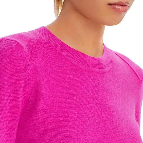 Aqua Cashmere Pink Puff Sleeve Crewneck Sweater Size M NWT - Picture 4 of 8